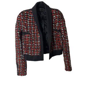French Designer HAIDER ACKERMANN WOMEN'S TWEED EVENING JACKET SZ 38